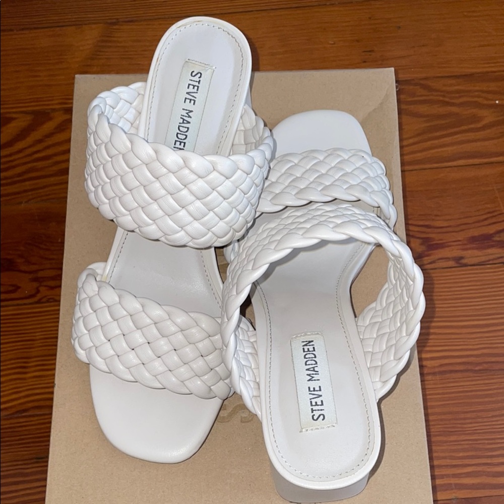 Steve Madden White Braided Women's Sandals